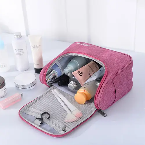 Promotional Zipper Women Mens Toiletry Bag Personalized Travel Cosmetic Organizer